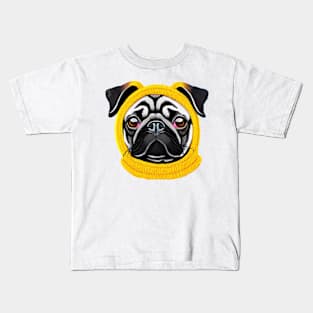 pug with hat Kids T-Shirt